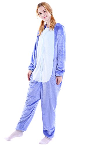 Dolamen Adulto Unisexo Onesies Kigurumi Pijamas, Mujer Hombres Traje Disfraz Animal Pyjamas, Ropa de Dormir Halloween Cosplay Navidad Animales de Vestuario (X-Large (68.8"-72.8"),)