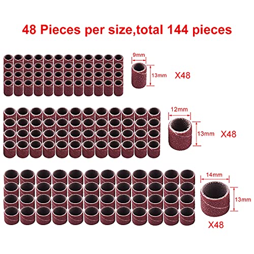 Dremel - Juego de 150 manguitos de lija para batería (144 unidades y 6 unidades de rodillos de lija para herramienta giratoria Dremel)
