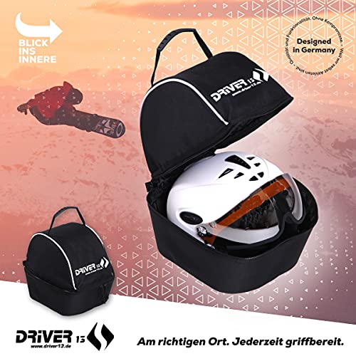 Driver13 ® bolsa de casco funda de casco para casco de esquí, casco de bicicleta, casco de montar, bolsa de casco, bolsa de casco negra acolchada