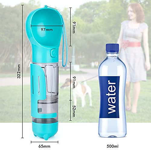 DSHZHM Botella de Agua para Perros, Bebedero Perro Portatil de Viaje 5en1, Botella para Beber para Perros al Aire Libre a Prueba de Fugas para Caminar