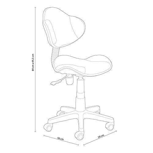 duehome Silla de Escritorio, Silla de Estudio, Silla Juvenil, Acabado en Tejido Transpirable, Color Naranja, Modelo Bambola, Medidas: 56 cm (Ancho) x 54 cm (Fondo) x 84-95,5 cm (Alto)