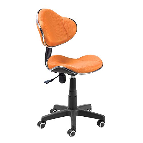 duehome Silla de Escritorio, Silla de Estudio, Silla Juvenil, Acabado en Tejido Transpirable, Color Naranja, Modelo Bambola, Medidas: 56 cm (Ancho) x 54 cm (Fondo) x 84-95,5 cm (Alto)