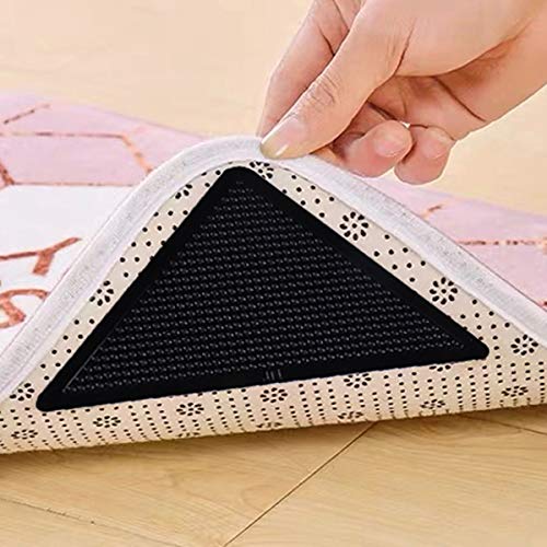 DUTTY 8pcs Anti Skid Rug Carpet Mat Grippers Stopper Tape Sticker Washable Non Slip Silicone Grip Corners Pad for Bathroom Living Room