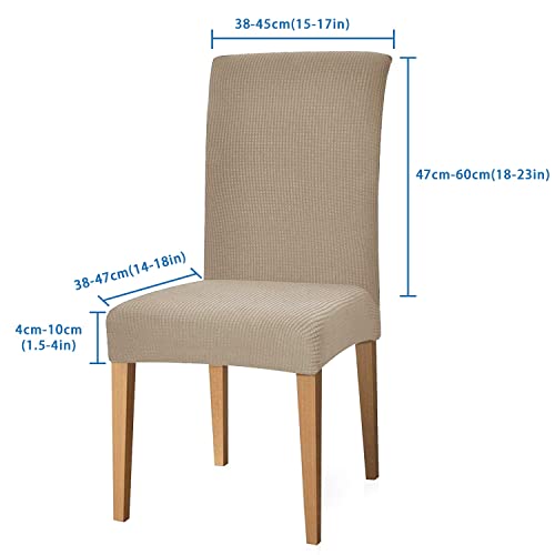 E EBETA Jacquard Fundas para sillas Pack de 6 Fundas sillas Comedor Fundas elásticas Cubiertas para sillas,bielástico Extraíble Funda, Muy fácil de Limpiar (Arena, 6 Piezas)