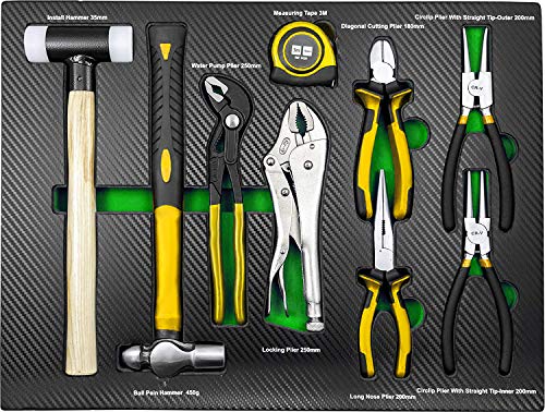 Edicion Carbono - Módulo de martillos y alicates para carro herramientas, 9 piezas