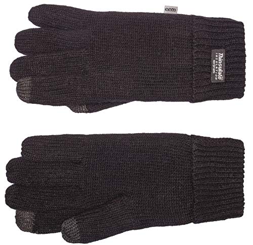 EEM guantes de lana para hombre LASSE-IP con función táctil y forro térmico Thinsulate; negro, M