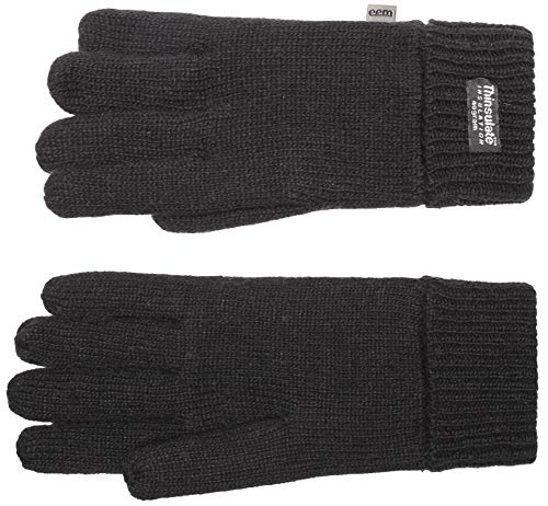 EEM guantes LASSE para hombre de lana suave con forro térmico Thinsulate; negro, S/M