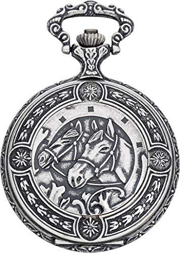 Eichmüller Reloj de bolsillo, caballo/equitación, 8202-02, con cadena y estuche