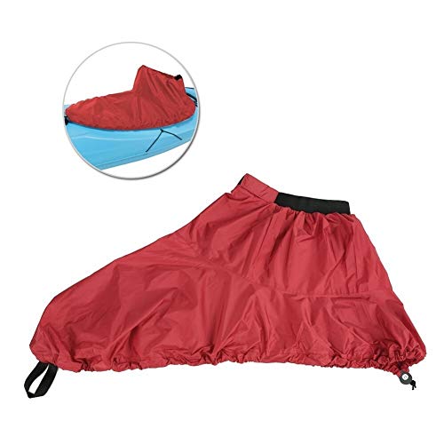 El Deporte Ajustable de Nylon Impermeable Universal Cubierta Kayak Spray Falda Cubierta cubrebañeras para Barco del Kajak (Color : Red, Size : S)