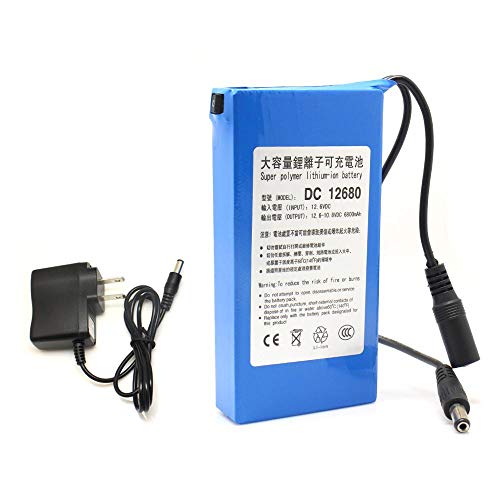ele ELEOPTION Batería recargable de iones de litio para adaptador de batería CCTV de 12V Capacidad muy alta 6800MAH DC12680