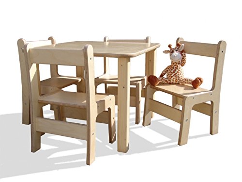 Eli-Kids - Juego de 4 sillas y 1 mesa para niños