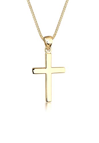 Elli Collares Damas Básico Colgante cruz religioso en plata de ley 925