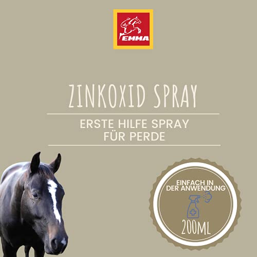 EMMA Spray de Zinc para Caballos I Spray para protección y Cobertura de heridas I para una óptima cicatrización de heridas I Spray de pomada 200ml