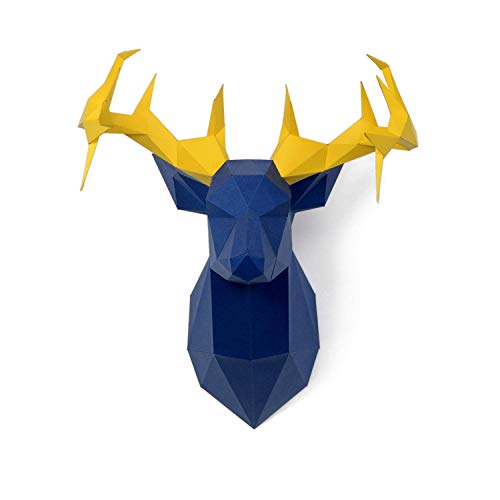 ENDARK DIY Pre-cortado Papercraft Ensamblaje Kit 3D Wall Ciervo Head Trophy (Ciervo)