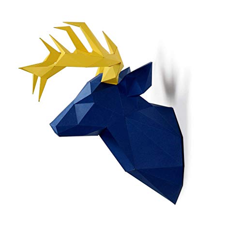 ENDARK DIY Pre-cortado Papercraft Ensamblaje Kit 3D Wall Ciervo Head Trophy (Ciervo)