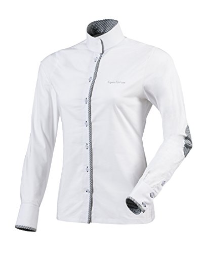 Equi-Theme/Equit'M 987130134 Check Long Sleeve Camisa, Unisex Adulto, Blanco/Gris Contrastado/Cuadros Blancos, Talla única
