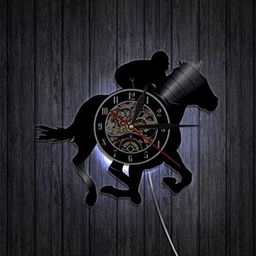 Equitación Ecuestre Arte de la Pared decoración Reloj de Pared diseño Moderno Disco de Vinilo Reloj de Pared Amantes de los Caballos