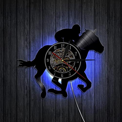 Equitación Ecuestre Arte de la Pared decoración Reloj de Pared diseño Moderno Disco de Vinilo Reloj de Pared Amantes de los Caballos