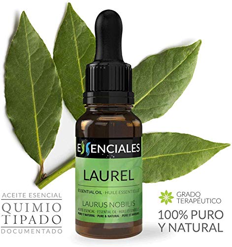 Essenciales - Aceite Esencial de Laurel, 100% Puro, 10 ml | Aceite Esencial Laurus Nobilis