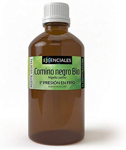 Essenciales - Aceite Vegetal de Comino Negro BIO, 100% Puro y Certificado ECOLÓGICO, 200 ml | Aceite Vegetal Nigella Sativa L, 1ª Presión Frío