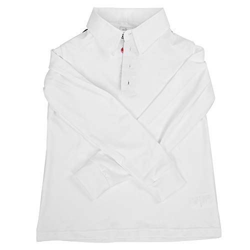 EVTSCAN - Camiseta Blanca para Deportes al Aire Libre, Polo, para niño, para Montar a Caballo, Camiseta de Manga Corta(140-blanco)