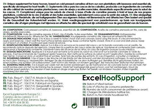 Excel Supplements Europe Hoof Support 0,5l | Grasa Cascos Caballos | Barrera antibacteriana | Hidratación de los Cascos | Cuidado del Caballo | Previene Enfermedades del Casco | Poder regenerador