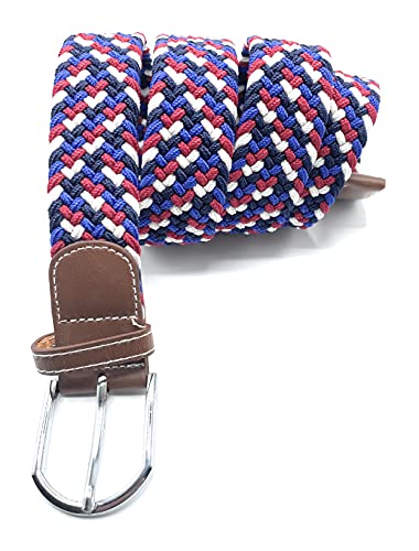 Ezerez Set de 3 Cinturones Hombre y Mujer de Colores Elásticos Trenzados. Cinturón Ancho de Talla Única que se Adapta a cada Cintura, para Hombre y Mujer Vestir y Casual (Cinturón Colores 1)