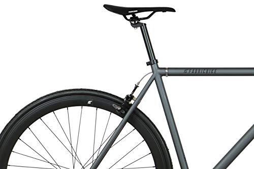 FabricBike Original Pro- Bicicleta Fixie, Piñon Fijo Flip-Flop, Single Speed, Cuadro Hi-Ten Acero, 10,45 kg. (Talla M) (Pro Graphite & Matte Black, S-49cm)