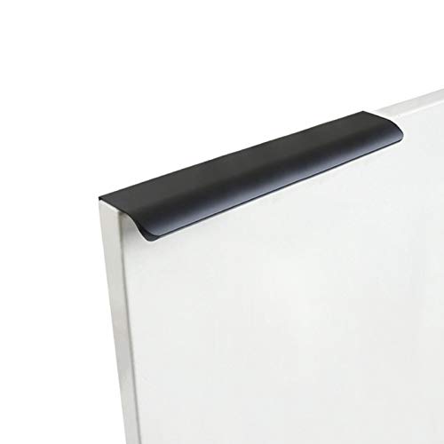 Faderr 10 pomos para puerta de cajón, aleación de aluminio H-idden para cajones, asas de gabinete para cocina/dormitorio/puerta (negro, tamaño: 200 mm)