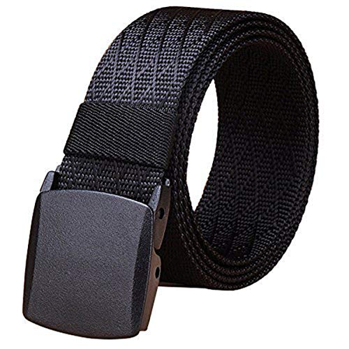 Fairwin Cinturón de Malla Táctico para Hombres, Cinturón de Nylon con Hebilla de Plástico YKK de Lona