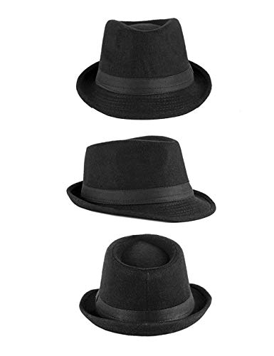 FBBULES Elegante Sombrero de Jazz Sombrero Fieltro Panamá ala Ancha Hat Fedora Sombreros de Sombrerera Sombreros de Vestir Trilby Cap para Viaje Fiesta Boda Viaje de Hombres Mujers