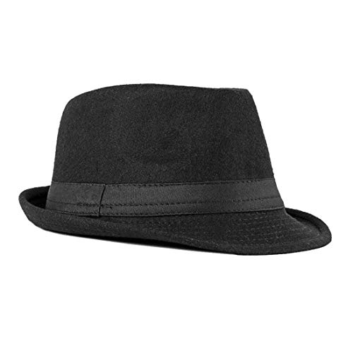 FBBULES Elegante Sombrero de Jazz Sombrero Fieltro Panamá ala Ancha Hat Fedora Sombreros de Sombrerera Sombreros de Vestir Trilby Cap para Viaje Fiesta Boda Viaje de Hombres Mujers