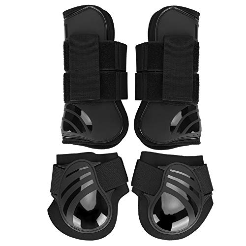 Fictory Horse Boots-2 Pares de Botas elásticas para Caballos Botas Delanteras de PU Gruesas Protección de piernas para Entrenamiento de Salto(L)