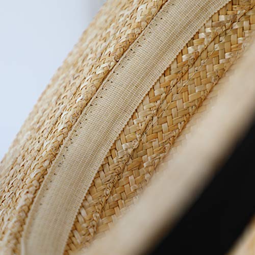 fiebig Sierra Circular Sombrero de Paja Natural | Damas y Caballeros | Sombrero para el Sol Hecho 100% de Paja Sombrero de gondolero para la Primavera y el Verano