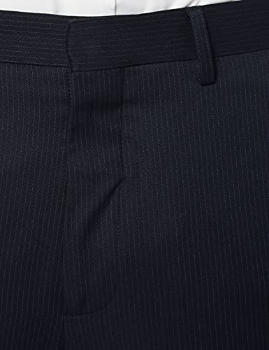 find. Pantalón Ajustado de Traje Hombre, Azul (Navy Pin Stripe), 36W / 32L, Label: 36W / 32L
