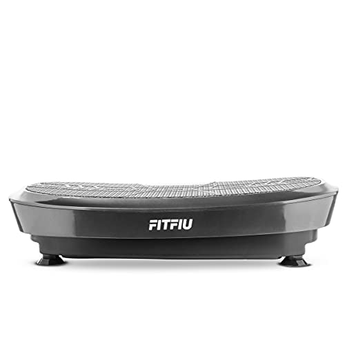 FITFIU Fitness PV-200 - Plataforma Vibratoria 3D, con movimiento en 3 planos, 500 W + 500 W, 180 velocidades, 5 programas predeterminados, 2 cuerdas elásticas y mando, peso máx 150 kg, color Gris