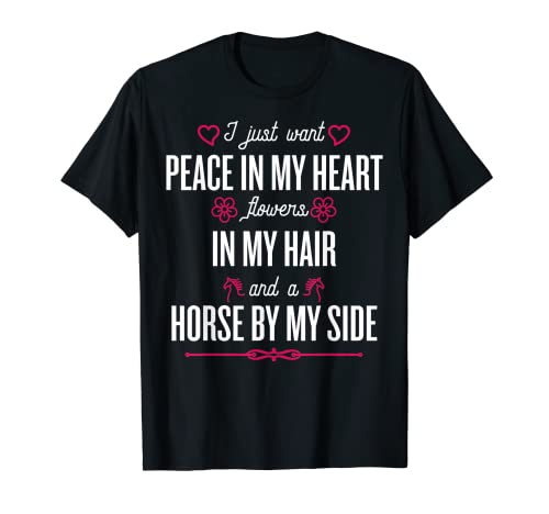 Flores en mi pelo caballo por mi lado - caballo de montar Camiseta