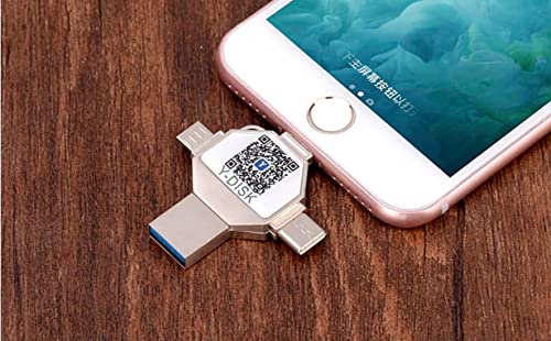 Foto Stick para cualquier teléfono inteligente, Memory Stick USB 3.0 de alta velocidad con puertos USB tipo C para Pad/Mac/PC (128 GB)