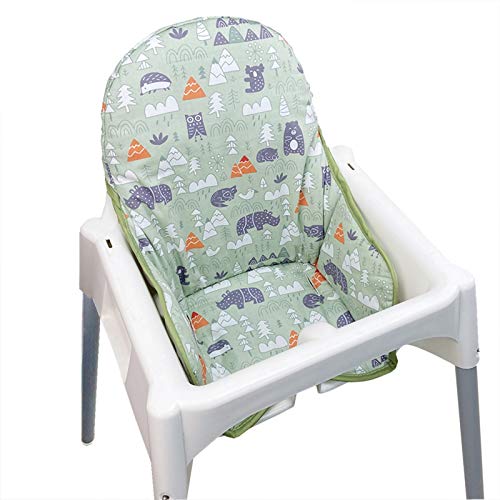 Fundas de asiento de algodón para silla alta por ZARPMA, superficie de algodón y acolchado de algodón, patrón bosque, plegable para silla de bebé, cojín para silla infantil (bosque verde)