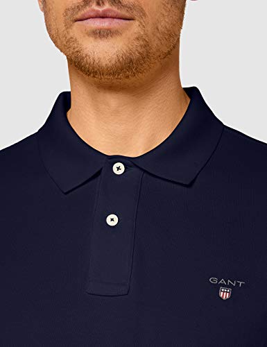GANT Cotton Pique Polo Shirt para Hombre, Azul (Evening Blue), 4XL