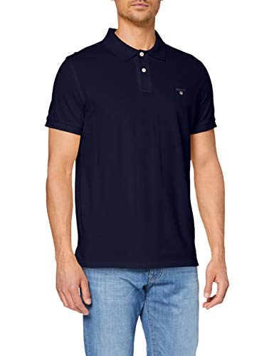 GANT Cotton Pique Polo Shirt para Hombre, Azul (Evening Blue), 4XL