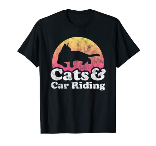 Gatos y coches de montar a caballo para hombres o mujeres gato y coches Camiseta