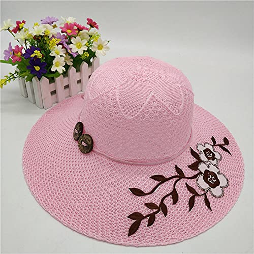 Geekcook Sombrero cordobes Mujer,Sombrero de Punto de la Flor de la Sombrero de Las señoras de Las señoras del Sombrero 2021-Rosa