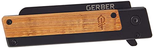 Gerber Navaja de bolsillo, Longitud de la hoja: 6,86 cm, Quadrant, Diseño de bambú, 30-001669