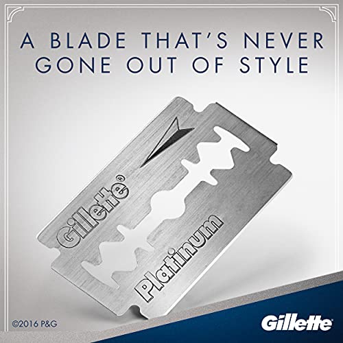 Gillette Platinum Cuchillas de Doble Filo para Maquinillas de Afeitar Clásicas Hombre, Paquete de 50 Cuchillas de Recambio