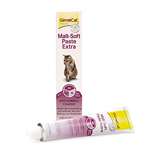 GimCat Malt-Soft Extra, pasta con malta- Anti-Hairball snack para gatos favorece la excreción de bolas de pelo (1 x 200 g)