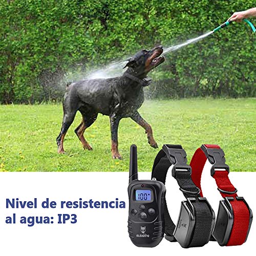 GLEADING Collar De Adiestramiento Dos Perros Rango De 300 Metros Recargable. Resistente Al Agua. Pitido De Alerta Y Modo De Vibración.