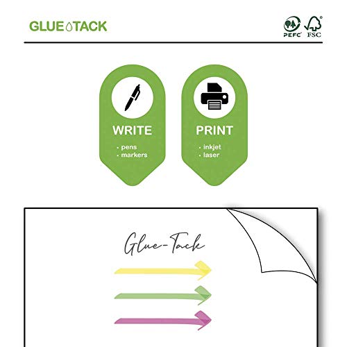 Gluetack –Etiquetas Adhesivas Redondas Blancas Ø 40 mm | 25 Folios Adhesivos – 24 Etiqueta/Hoja – 600 Pegatinas | Papel de Pegatina para Imprimir A4
