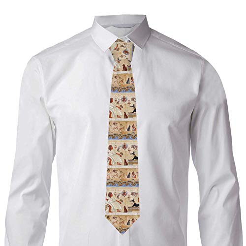 Gokruati Corbata delgada de moderna para hombres, corbata de faraones del antiguo Egipto para diversas profesiones, elegantes corbatas personalizadas para el trabajo y el ocio