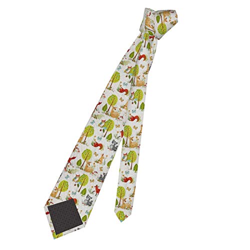 Gokruati Corbata delgada de moderna para hombres, corbata floral Fox Deer Owl Bunny para diversas profesiones, elegantes corbatas personalizadas para el trabajo y el ocio